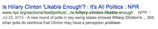 Illustration for article titled Wait, Does Hillary Clinton Have a Likability Problem?
